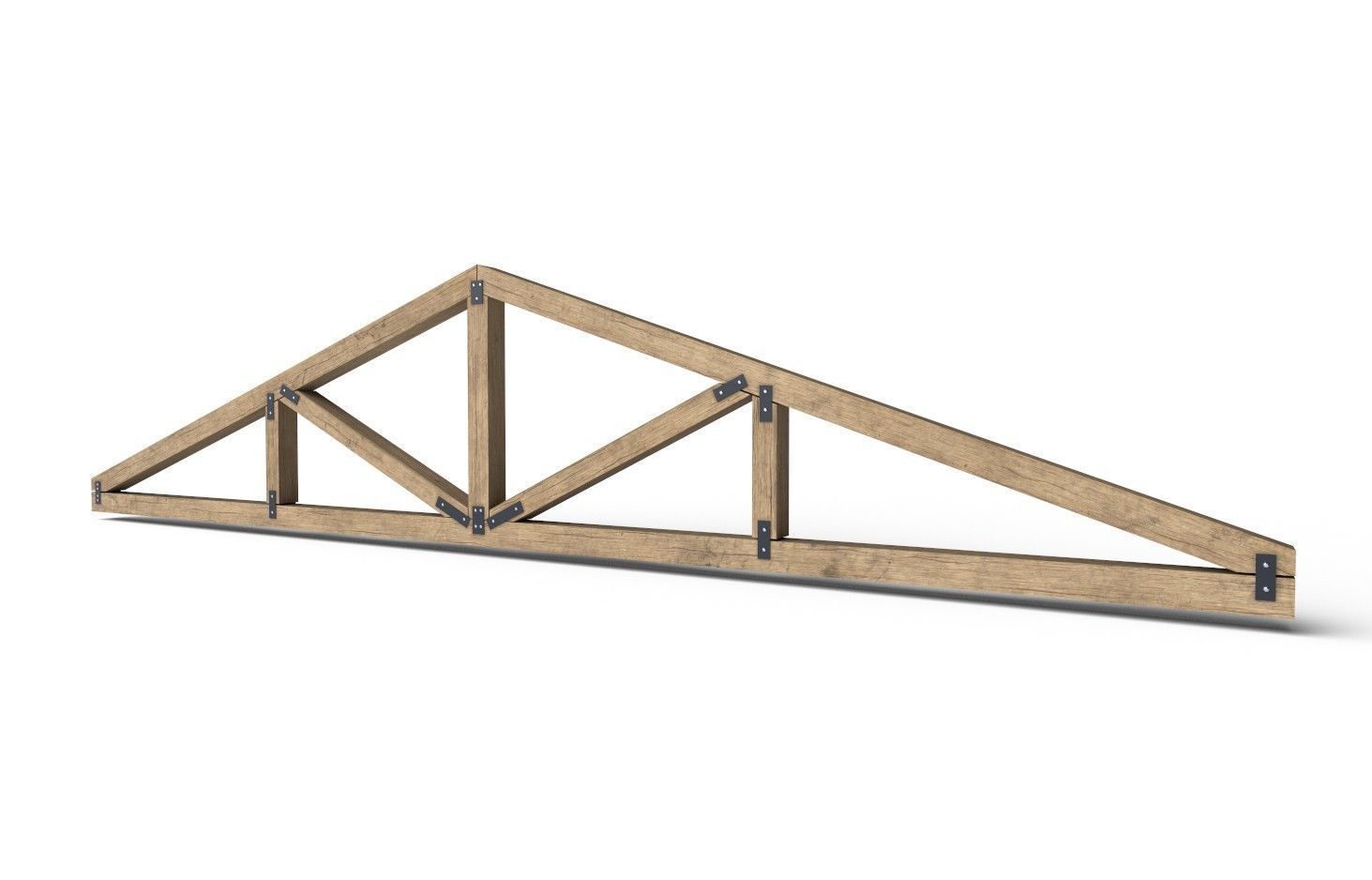 Wooden Roof Truss 04 Low-poly 3D model_2