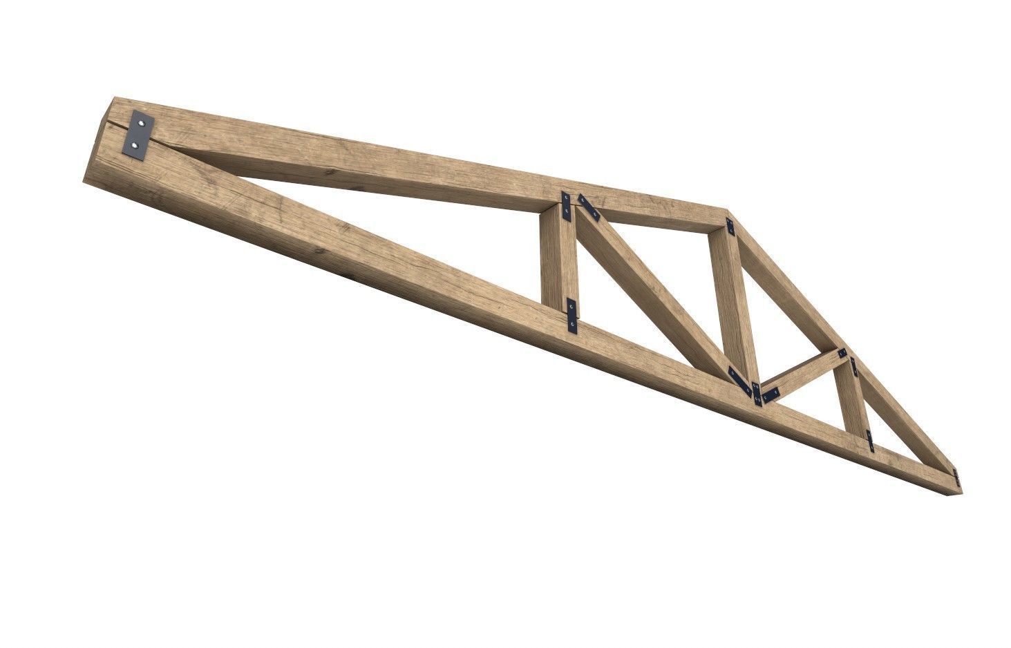 Wooden Roof Truss 04 Low-poly 3D model_17