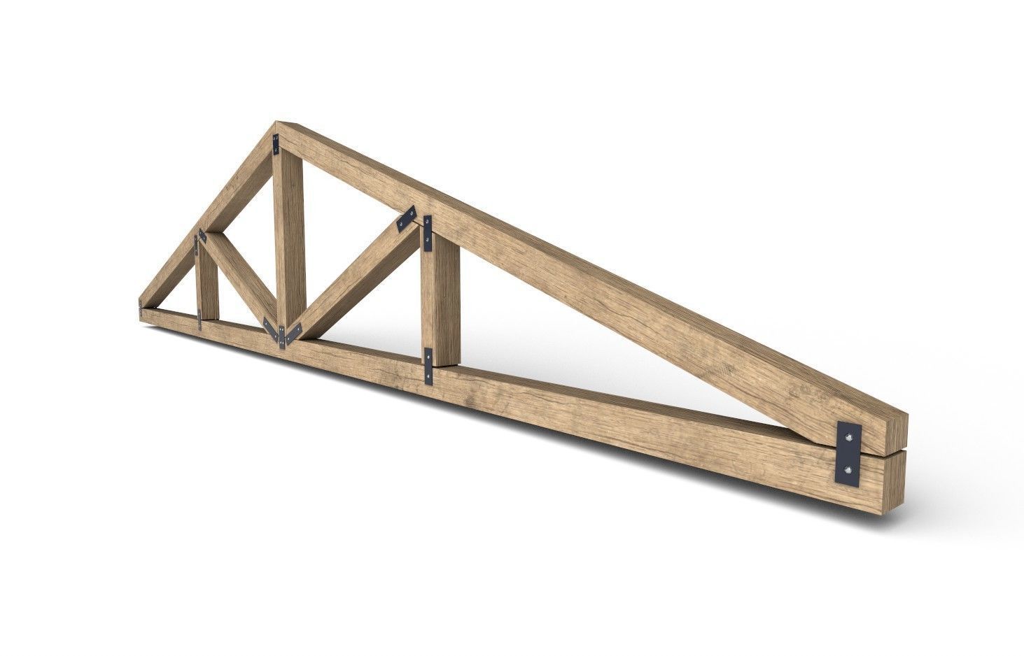 Wooden Roof Truss 04 Low-poly 3D model_3