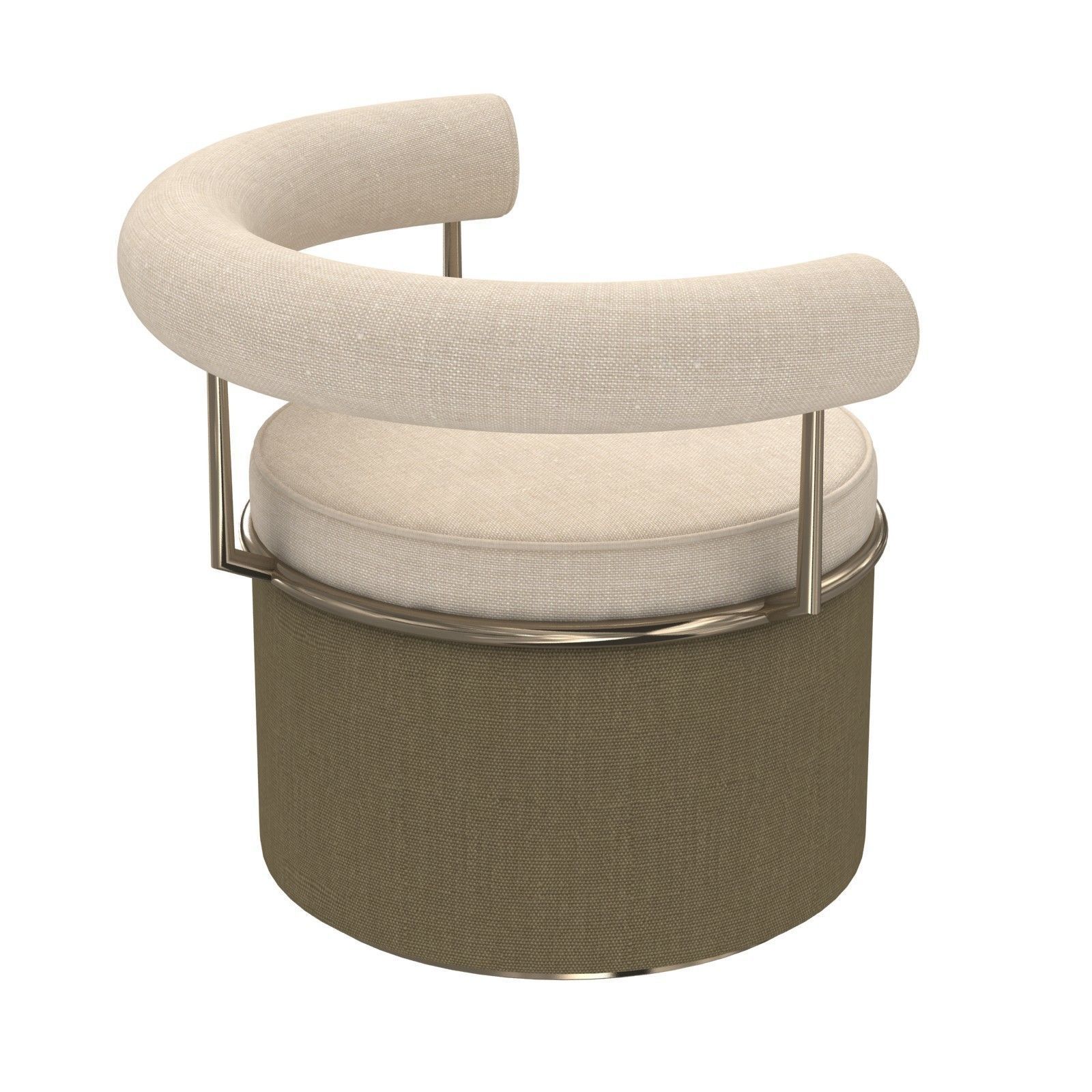 Custom round chair 60s style 3D model_1