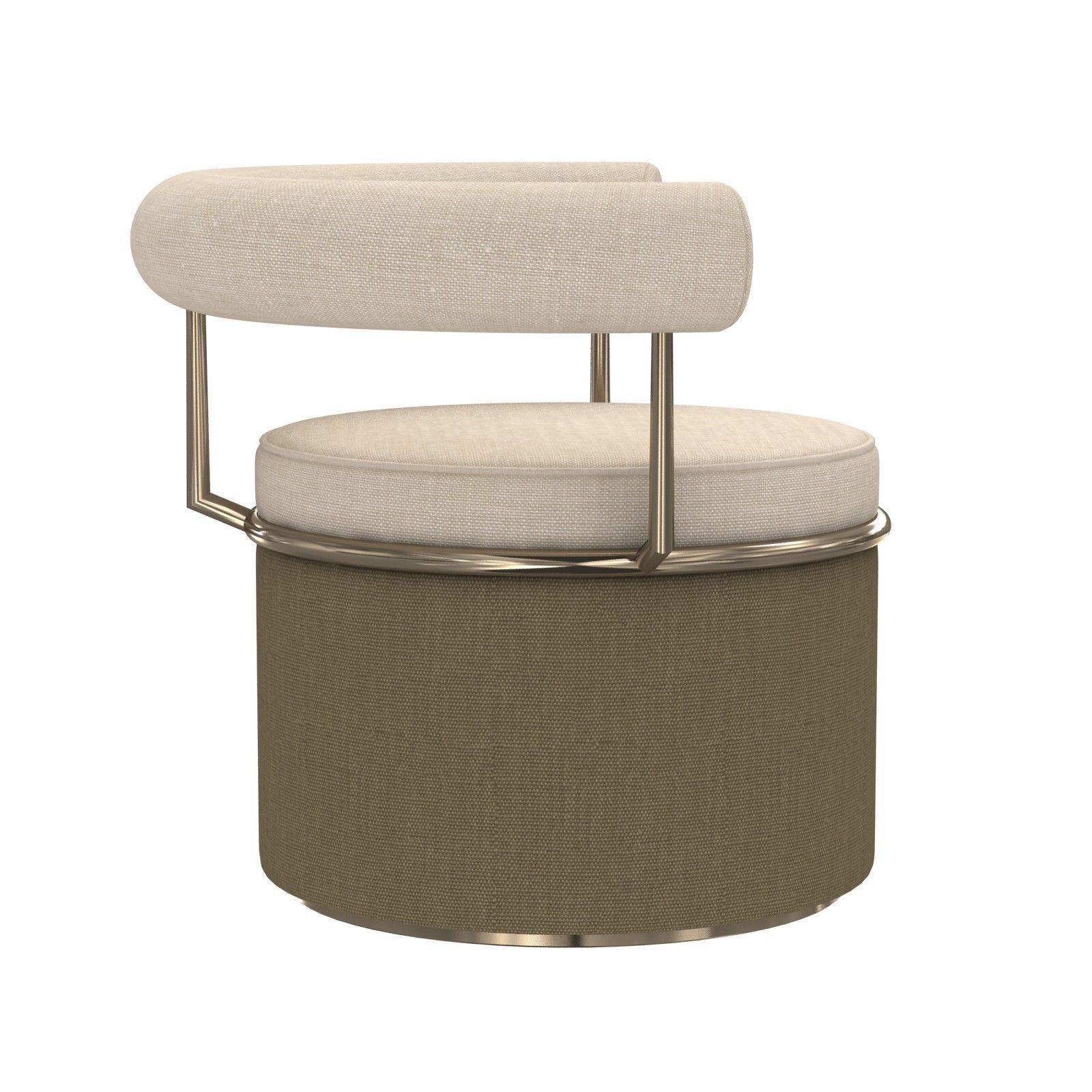 Custom round chair 60s style 3D model_4