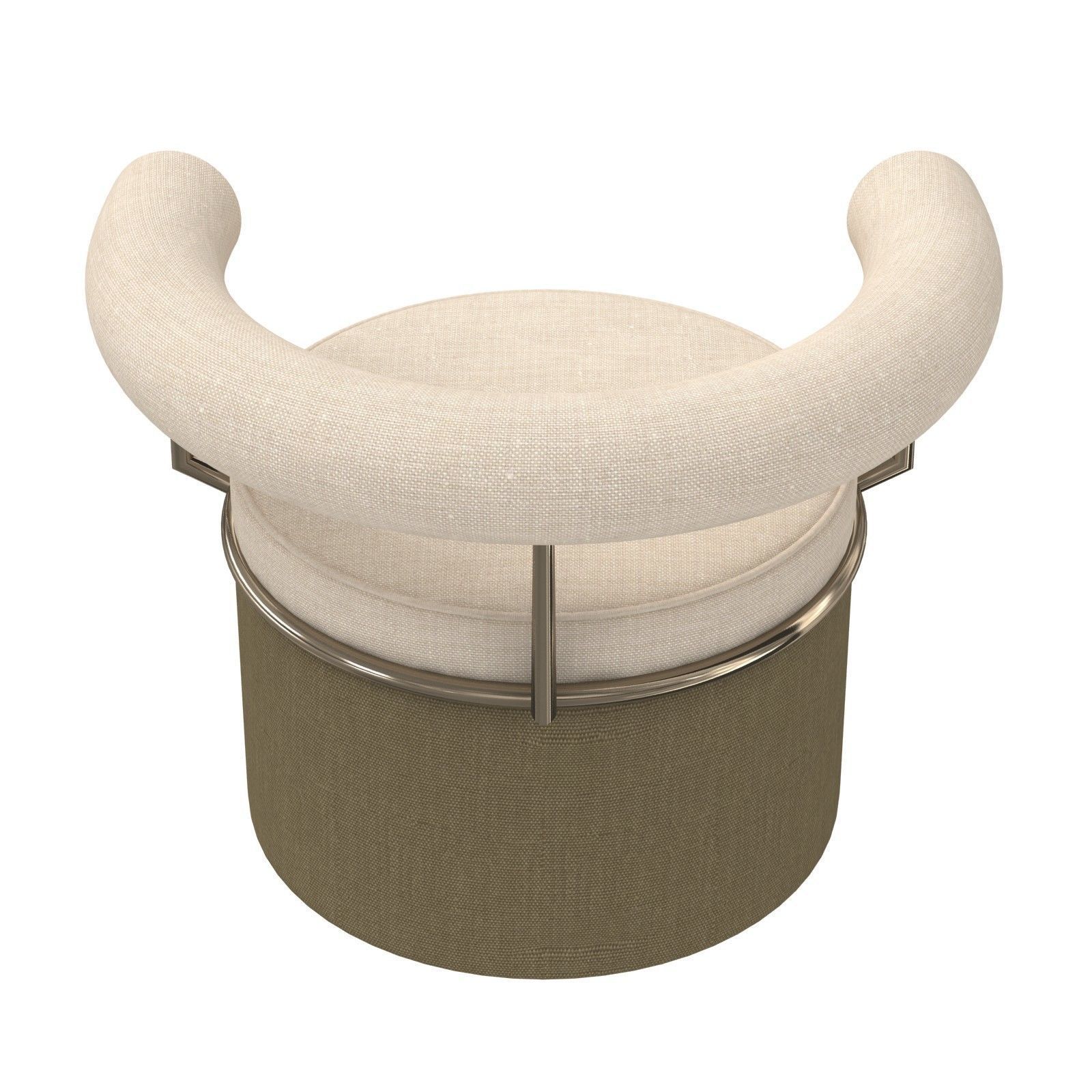 Custom round chair 60s style 3D model_3