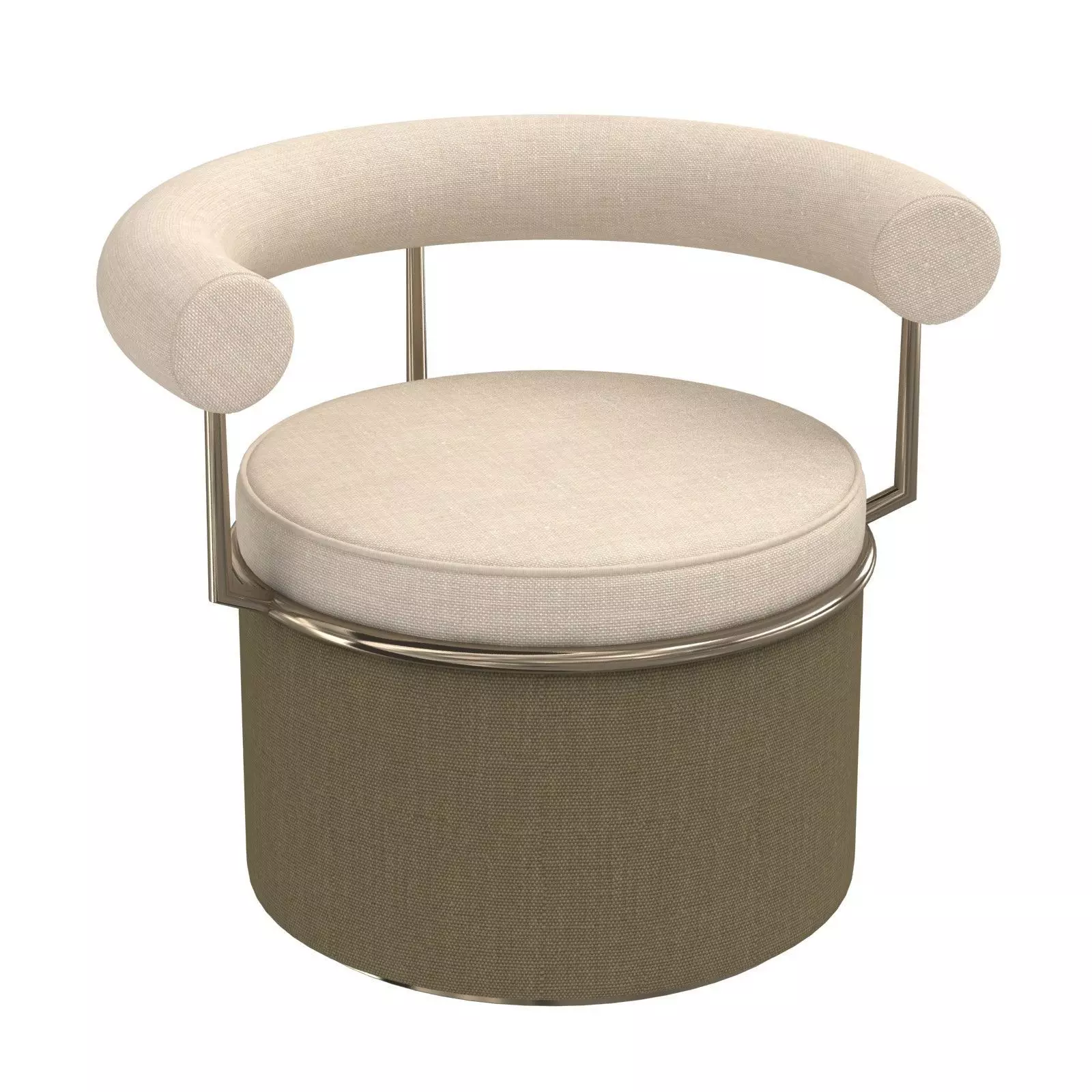 Custom round chair 60s style 3D model_0