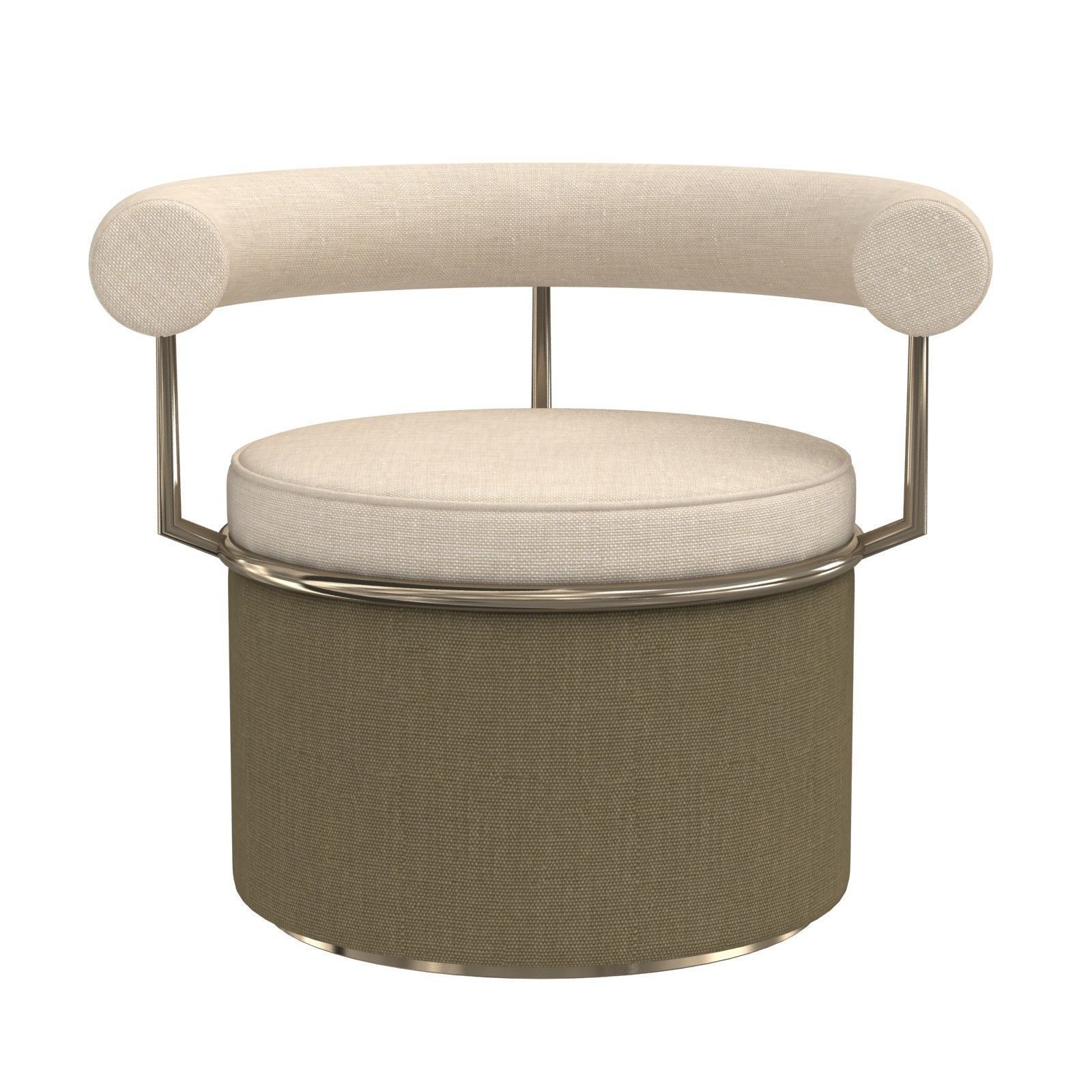 Custom round chair 60s style 3D model_2