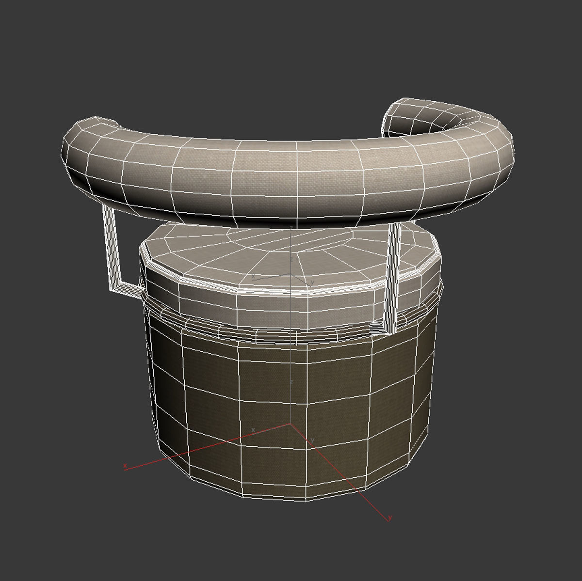 Custom round chair 60s style 3D model_6