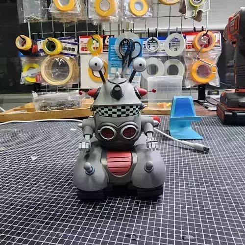 KOBOT silver robot with eyes 3D print model