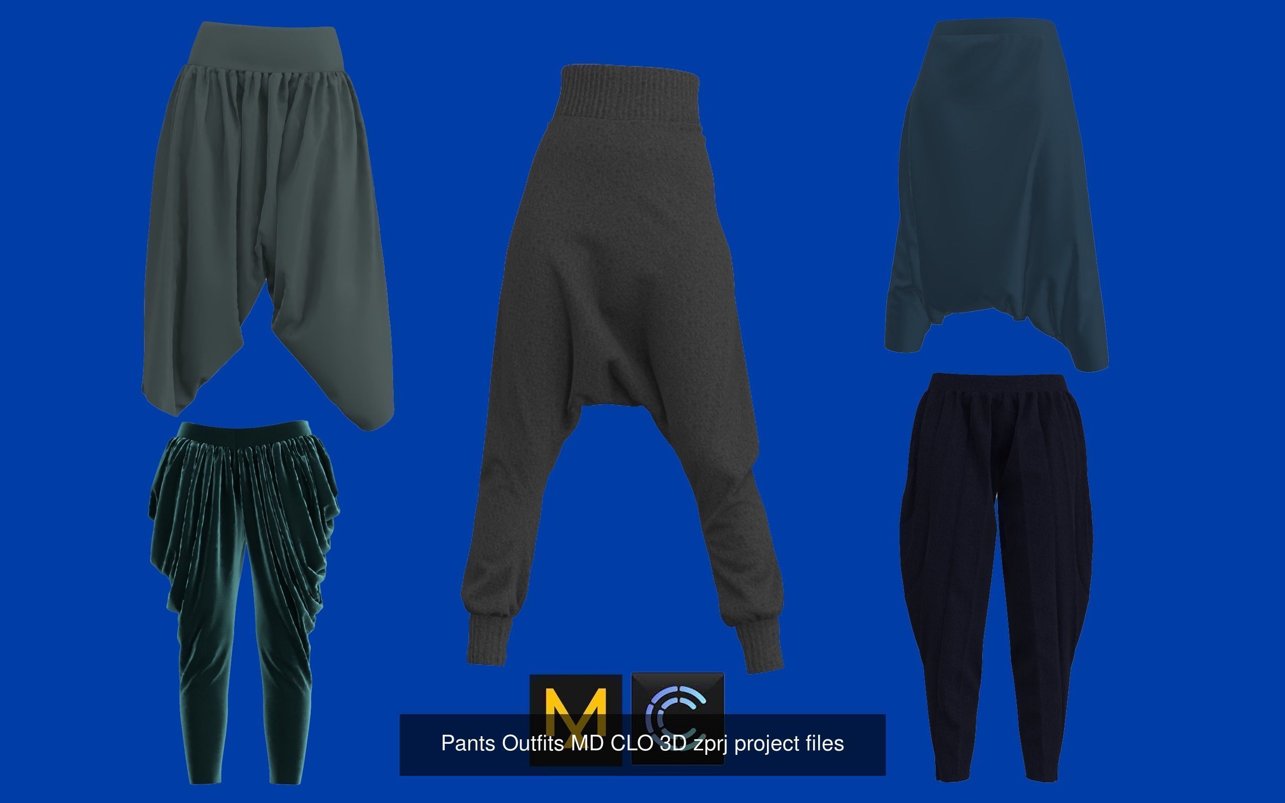 Pants Outfits MD CLO 3D zprj project files 3D Model Collection_12