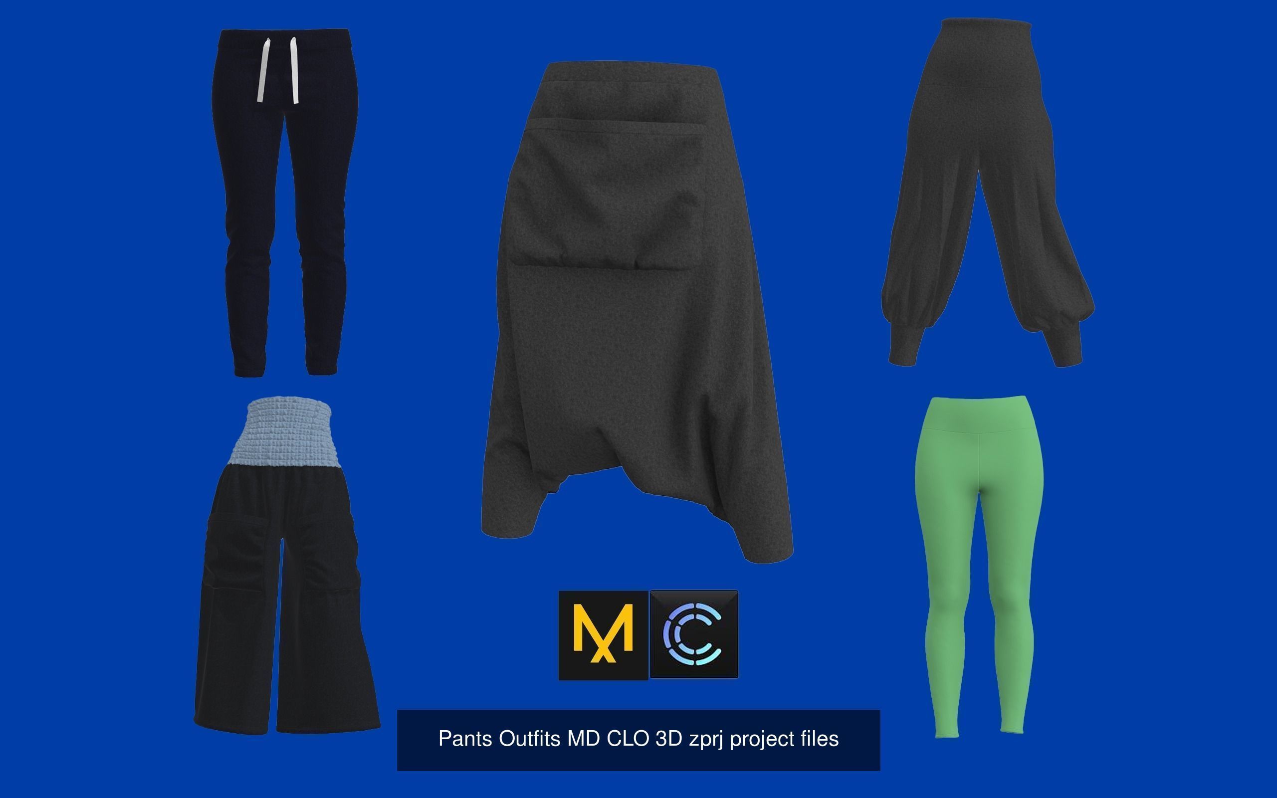Pants Outfits MD CLO 3D zprj project files 3D Model Collection_13