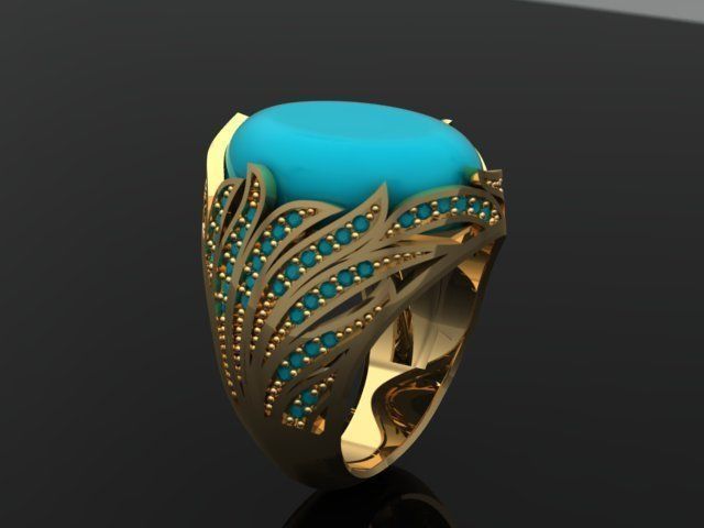 men oval ring 3D model_1