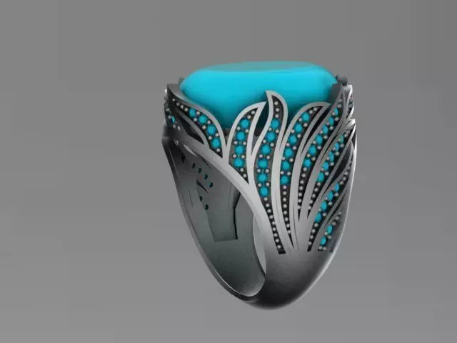 men oval ring 3D model_0