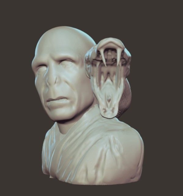 voldemort and nagini bust 3D print model_2