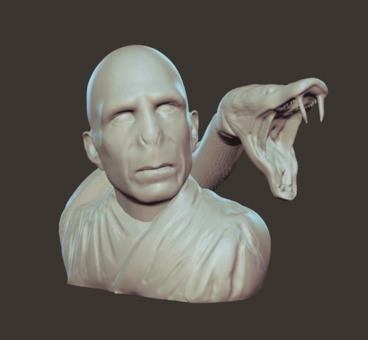 voldemort and nagini bust 3D print model_1