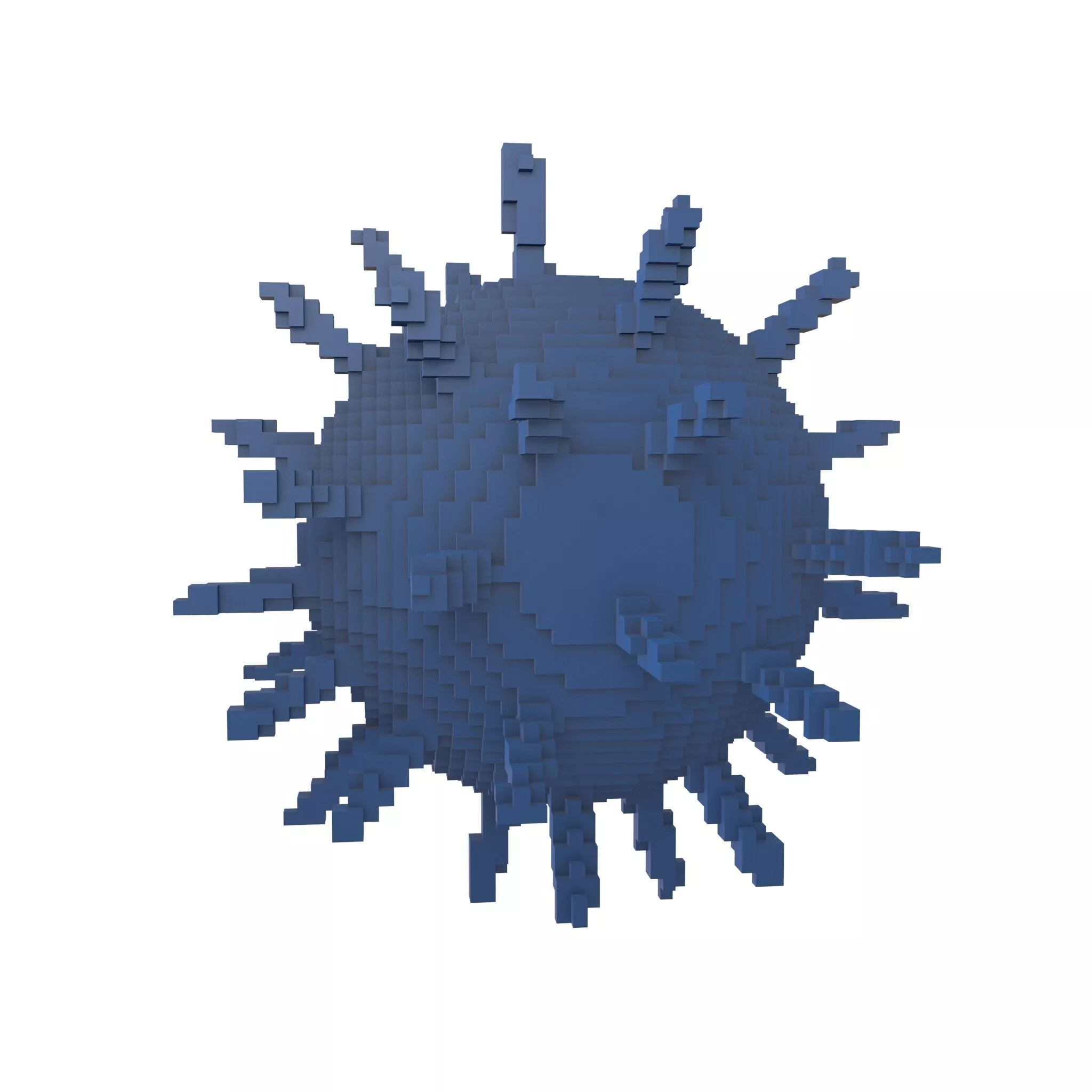 Voxel Virus v2 001 Low-poly 3D model