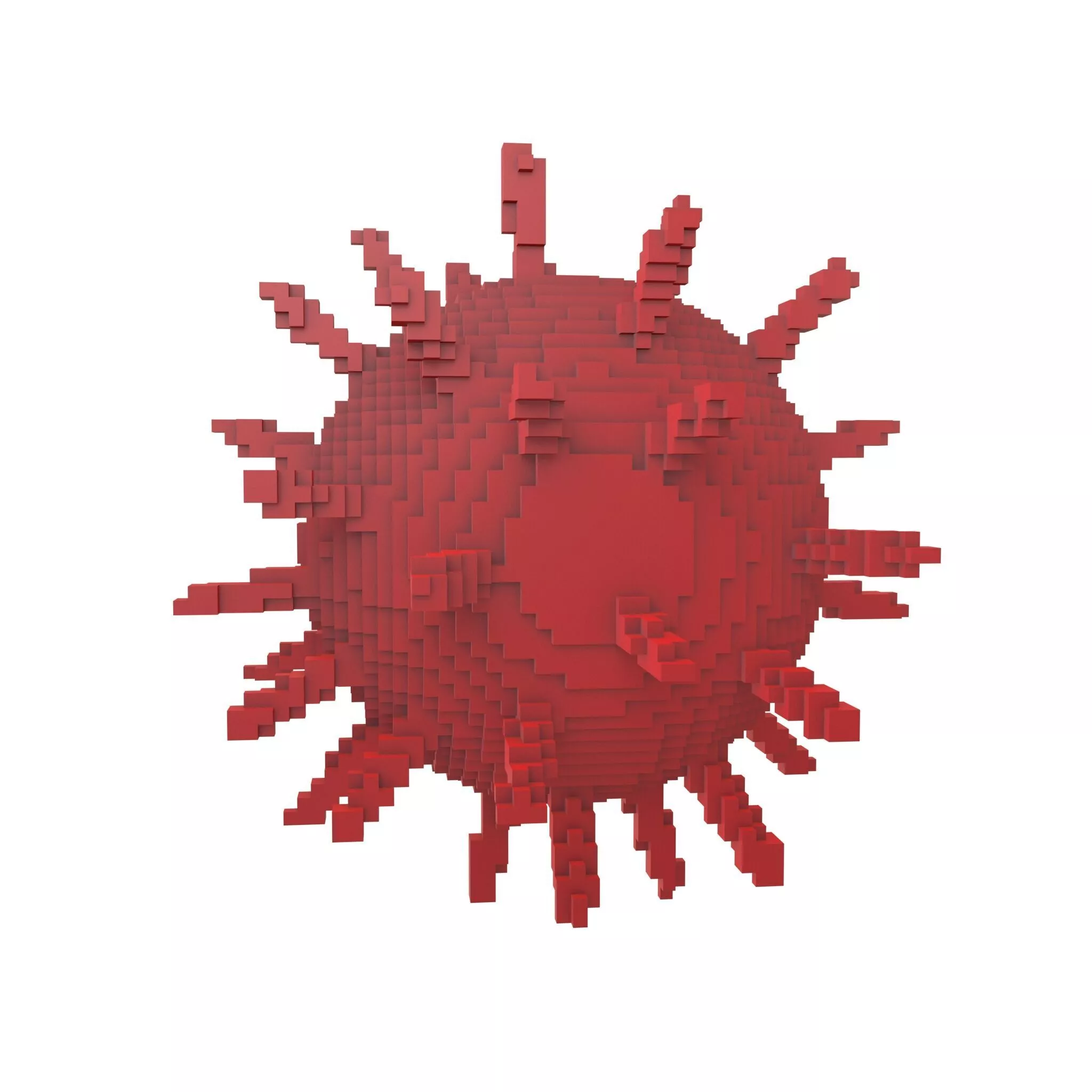 Voxel Virus v2 002 Low-poly 3D model