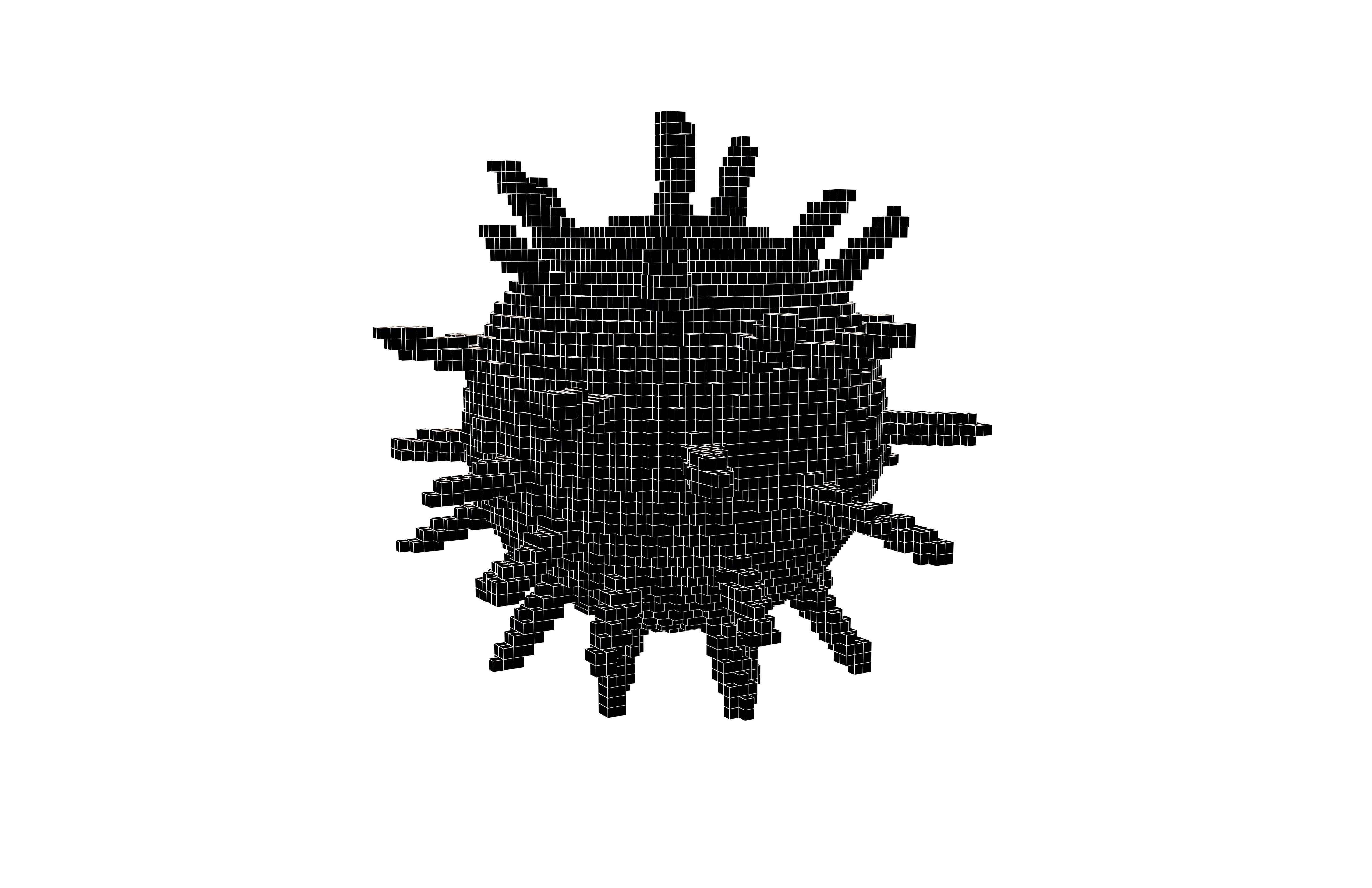 Voxel Virus v2 003 Low-poly 3D model_5