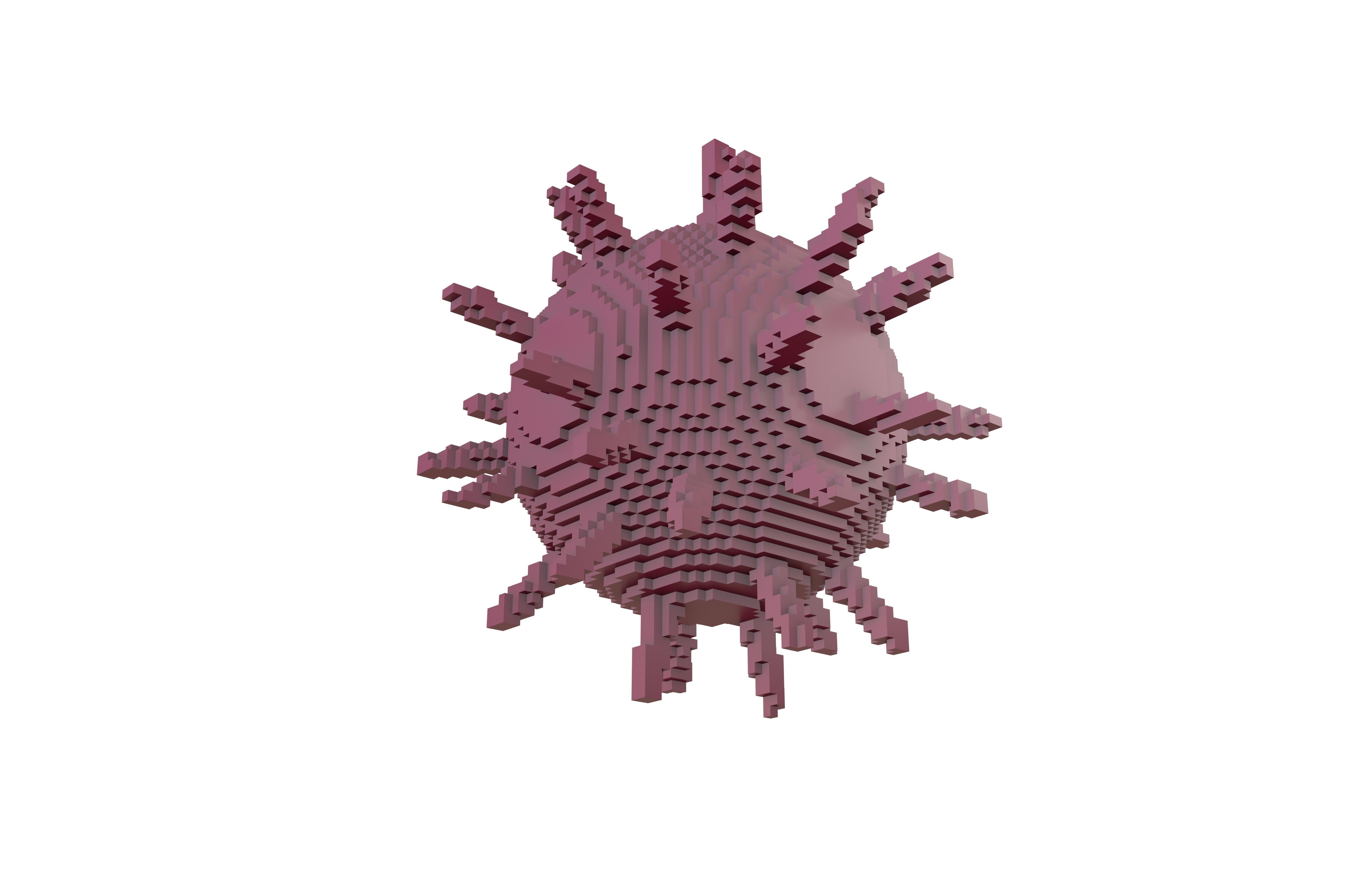 Voxel Virus v2 003 Low-poly 3D model_2