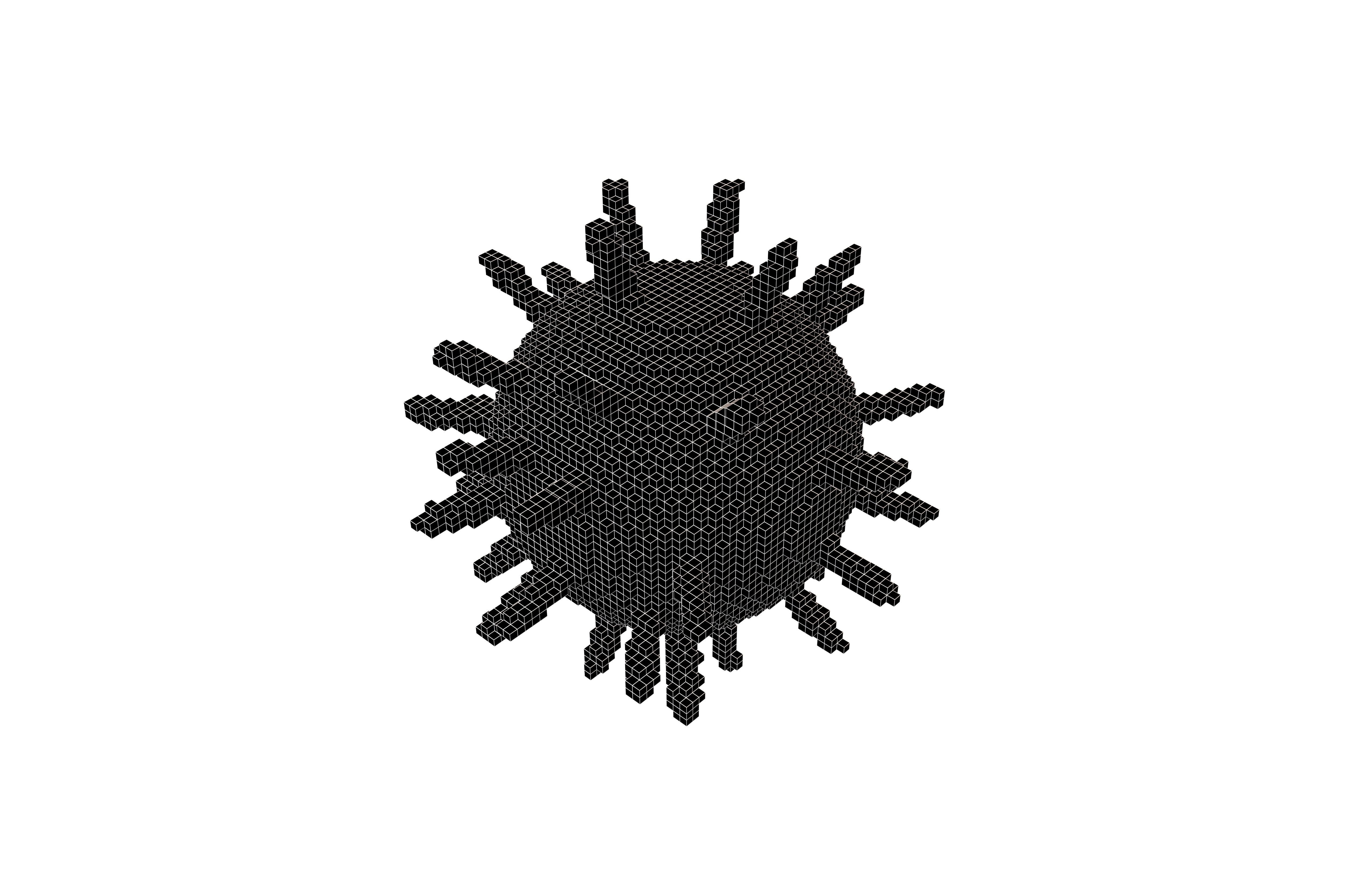Voxel Virus v2 003 Low-poly 3D model_7