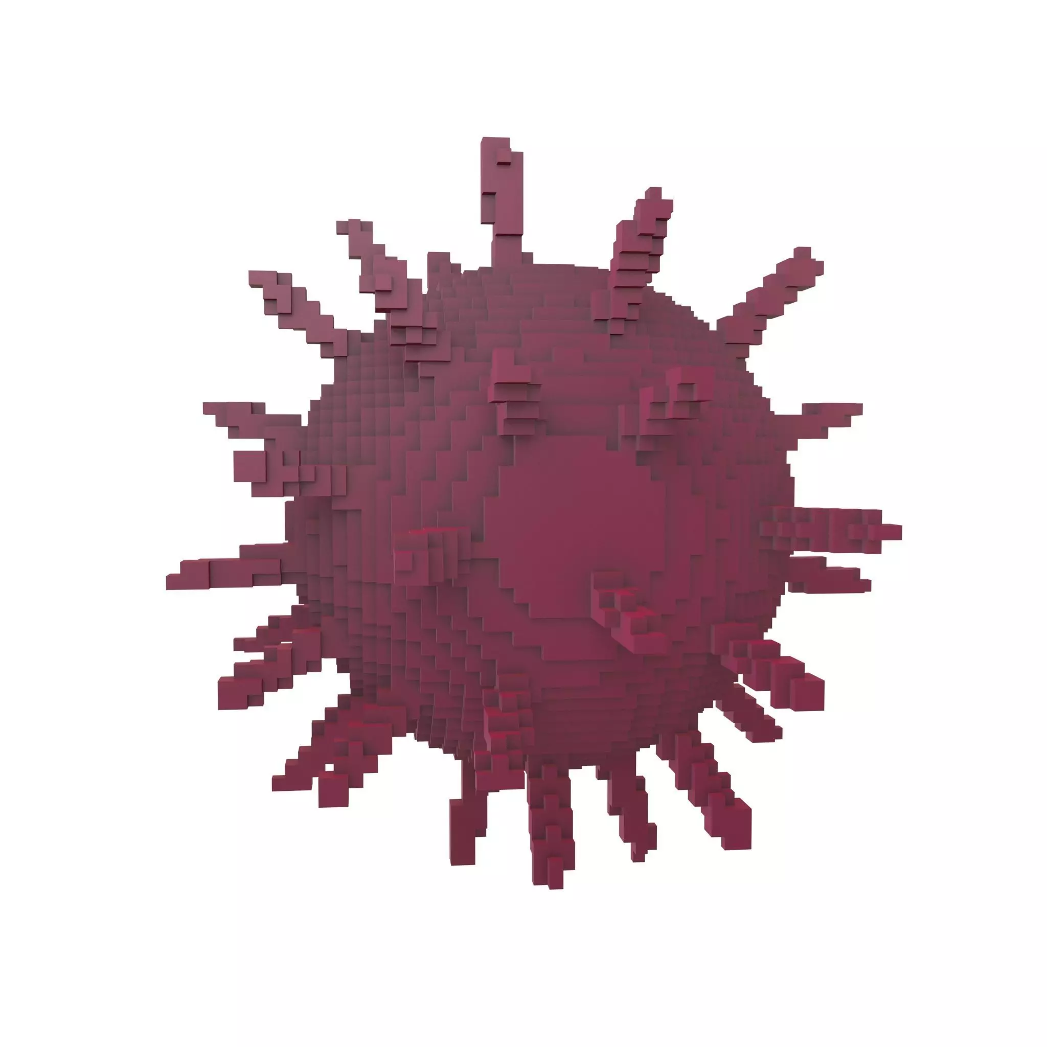 Voxel Virus v2 003 Low-poly 3D model_0