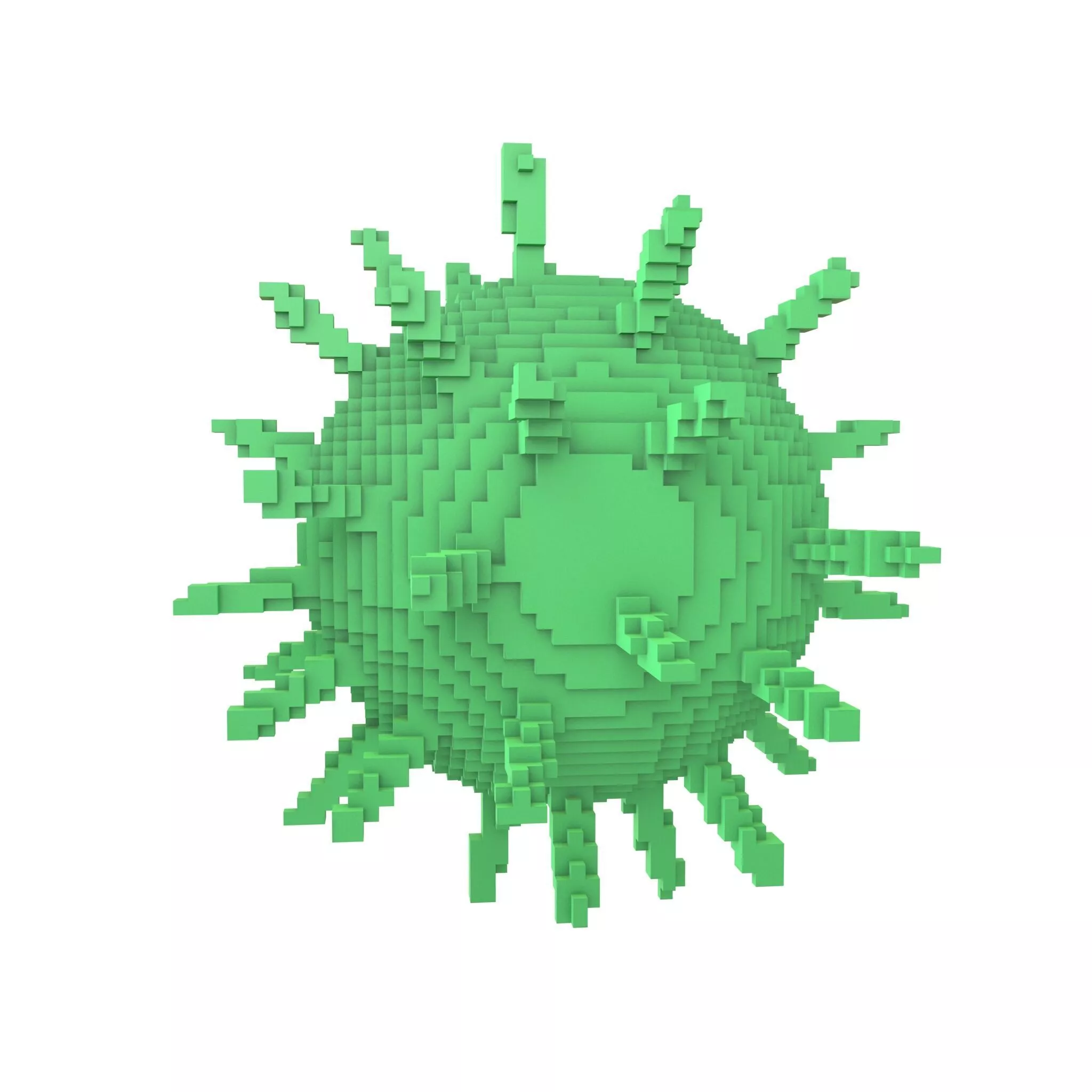 Voxel Virus v2 004 Low-poly 3D model