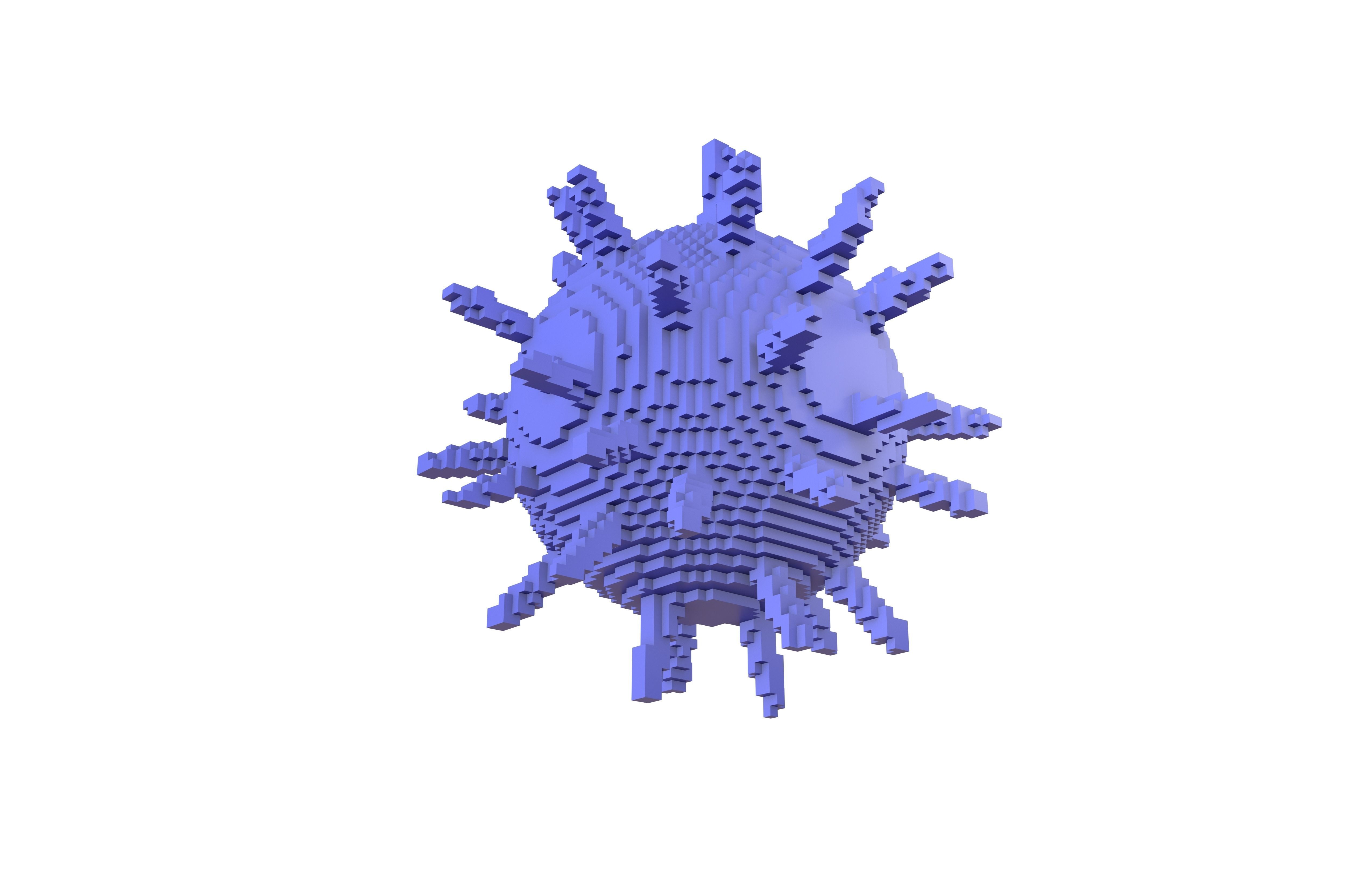 Voxel Virus v2 006 Low-poly 3D model_3