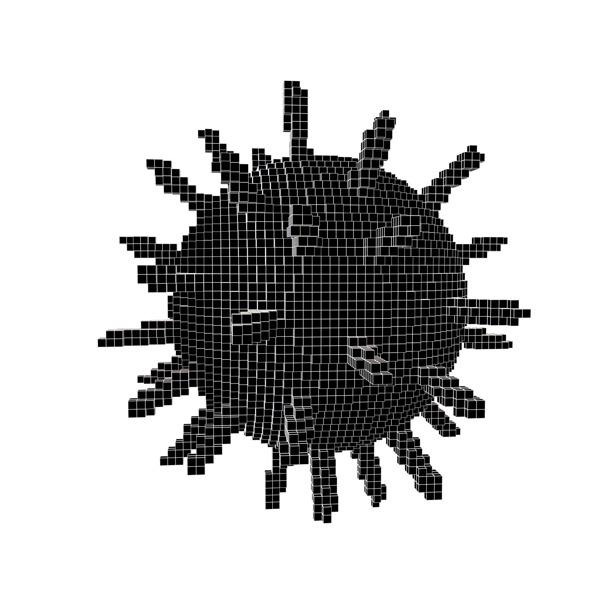 Voxel Virus v2 006 Low-poly 3D model_4