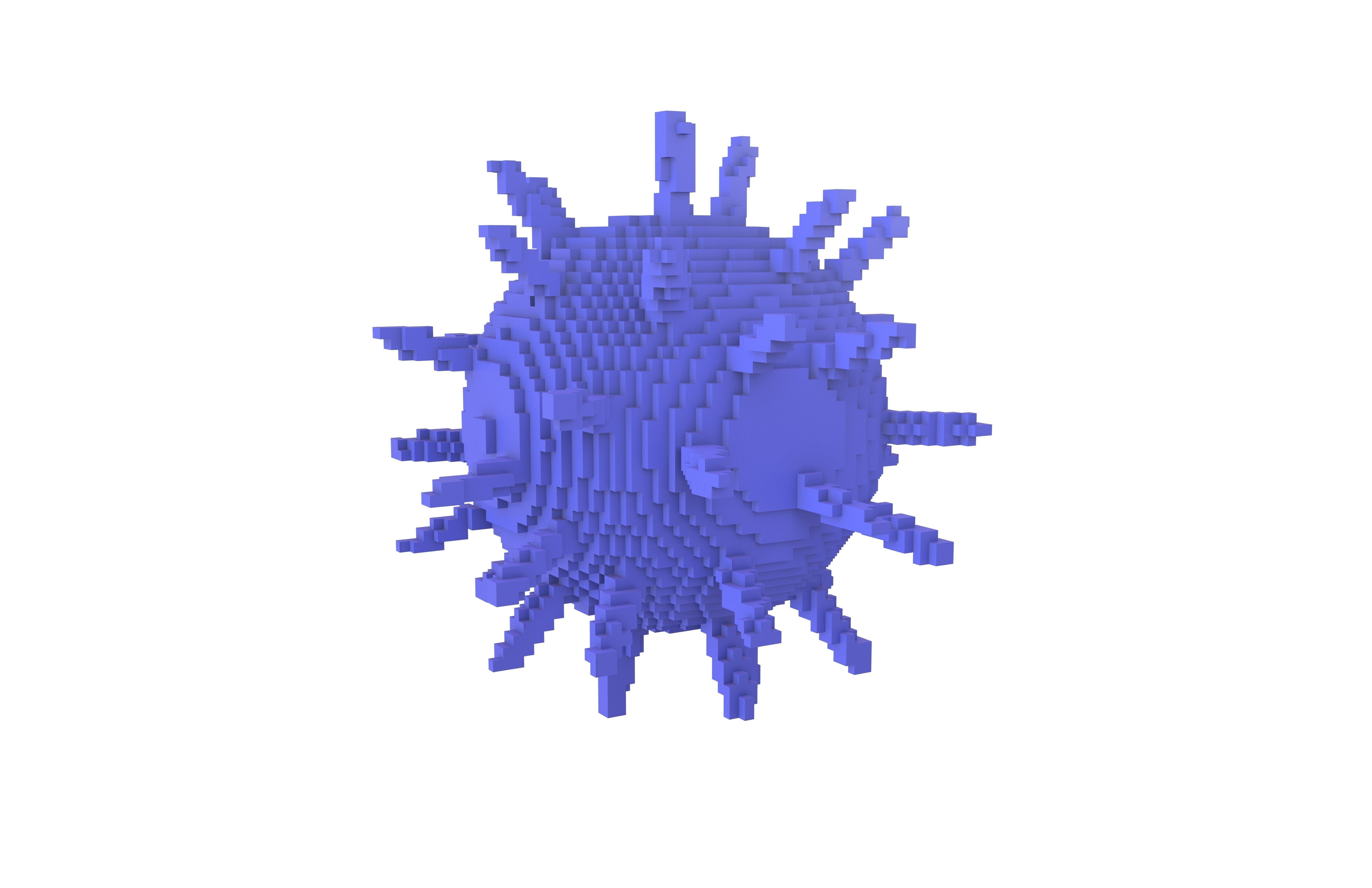 Voxel Virus v2 006 Low-poly 3D model_1