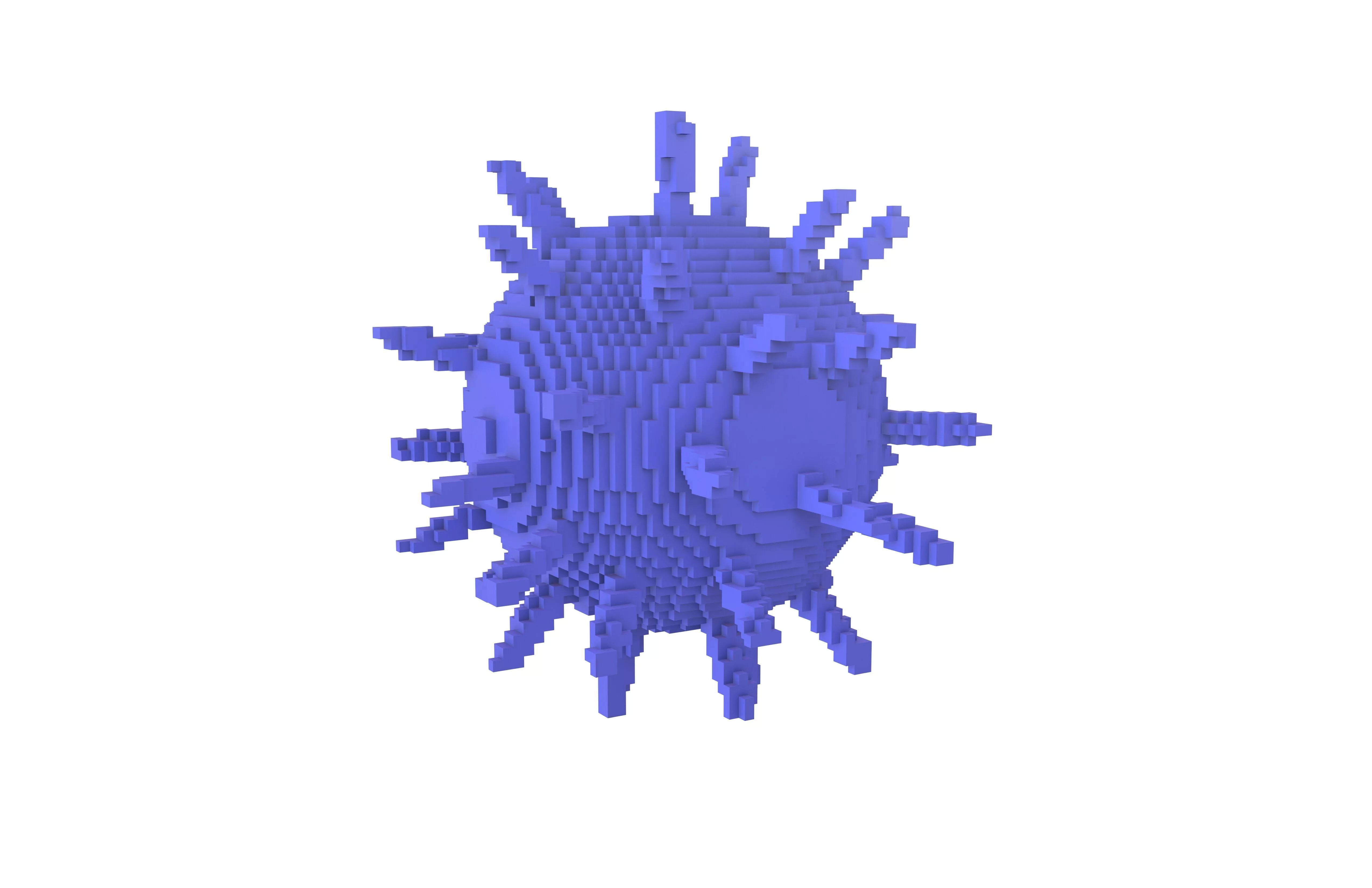 Voxel Virus v2 006 Low-poly 3D model