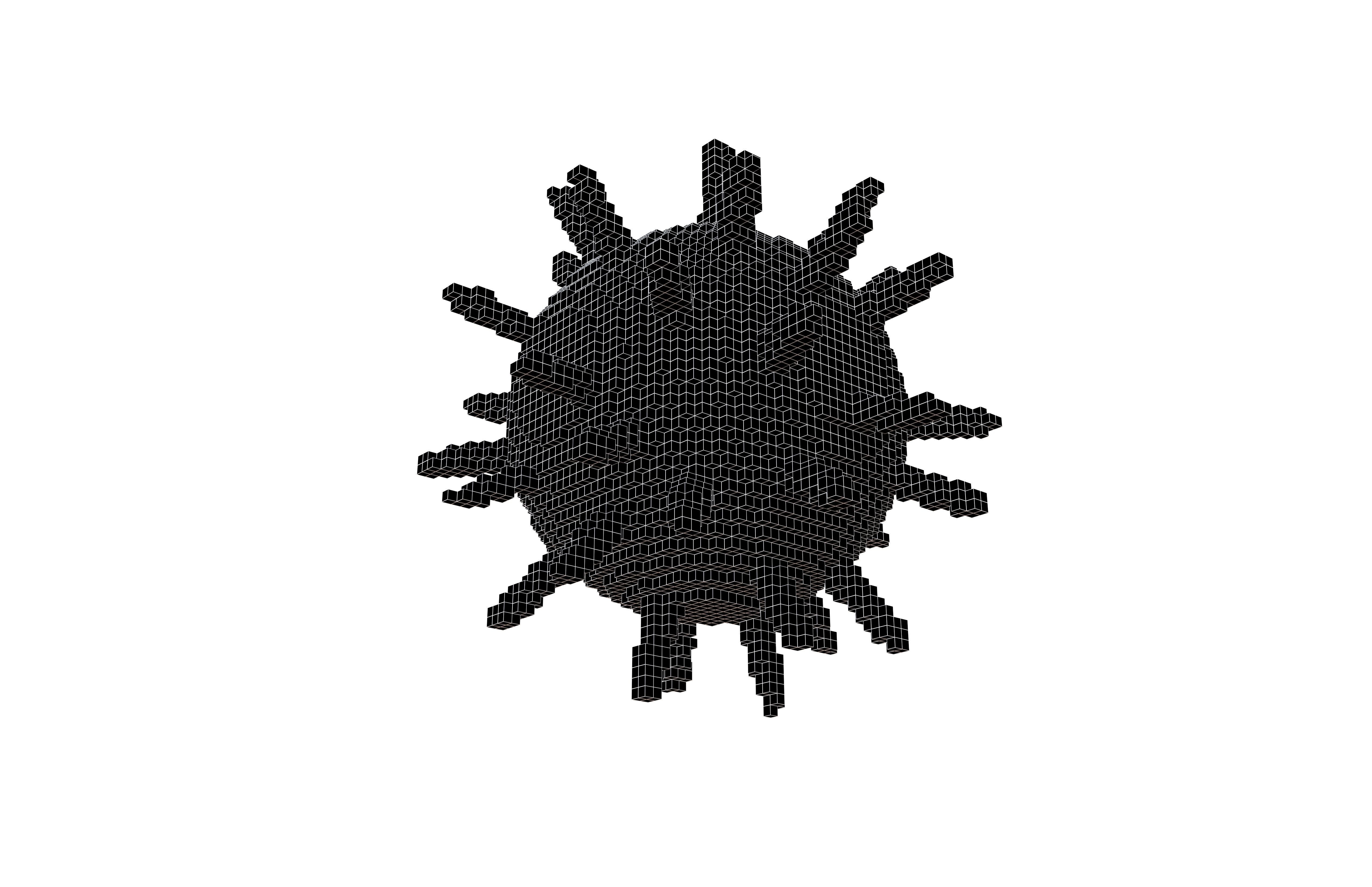 Voxel Virus v2 006 Low-poly 3D model_6