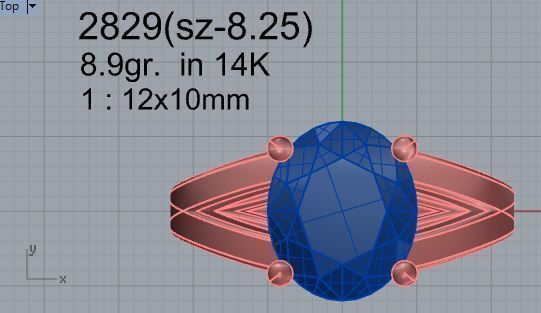 Big one stone Diamond ring 2829 3D print model 3D print model_4