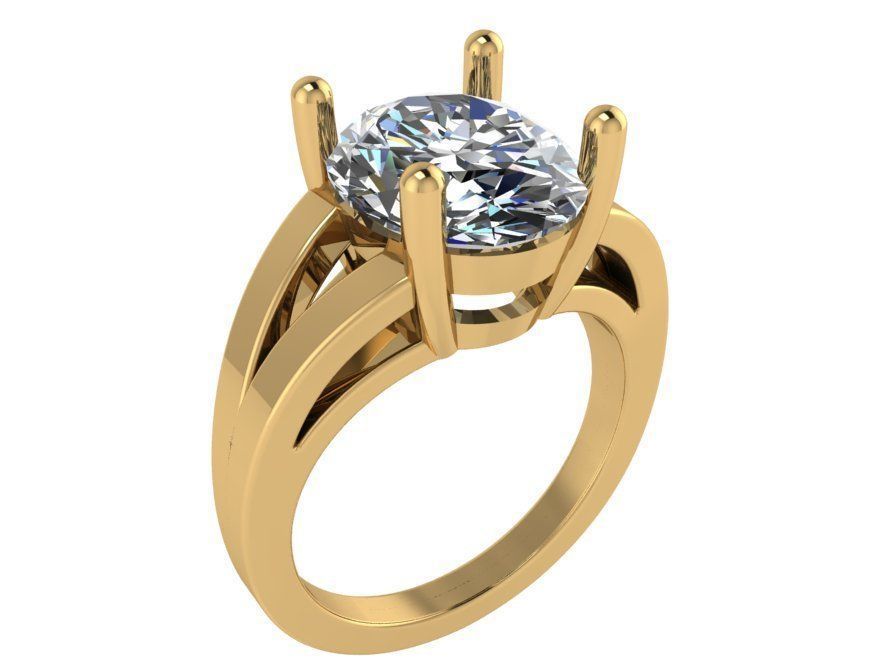 Big one stone Diamond ring 2829 3D print model 3D print model_1