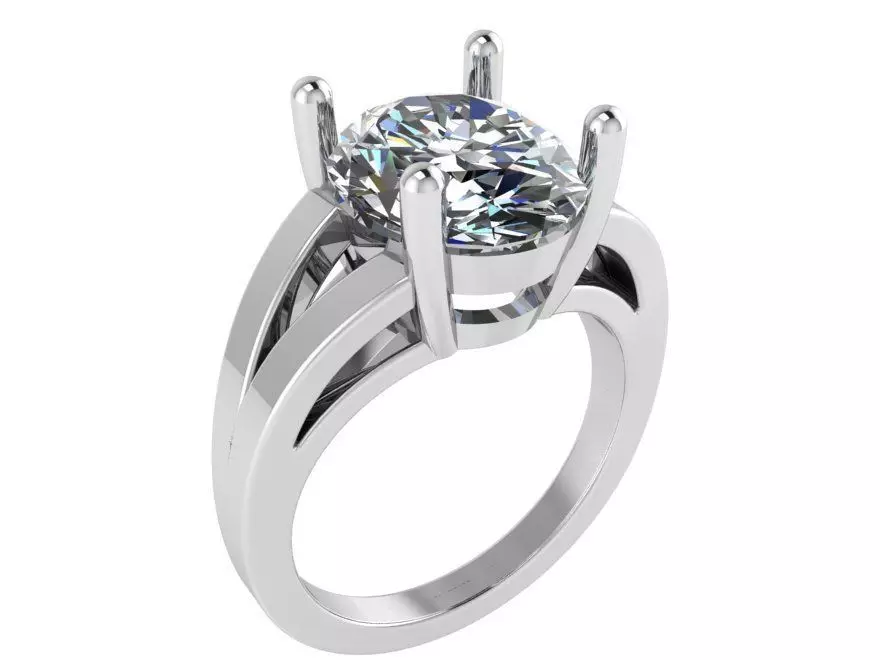 Big one stone Diamond ring 2829 3D print model 3D print model_0