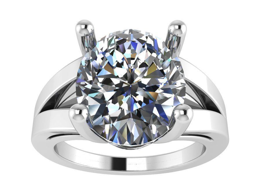 Big one stone Diamond ring 2829 3D print model 3D print model_2