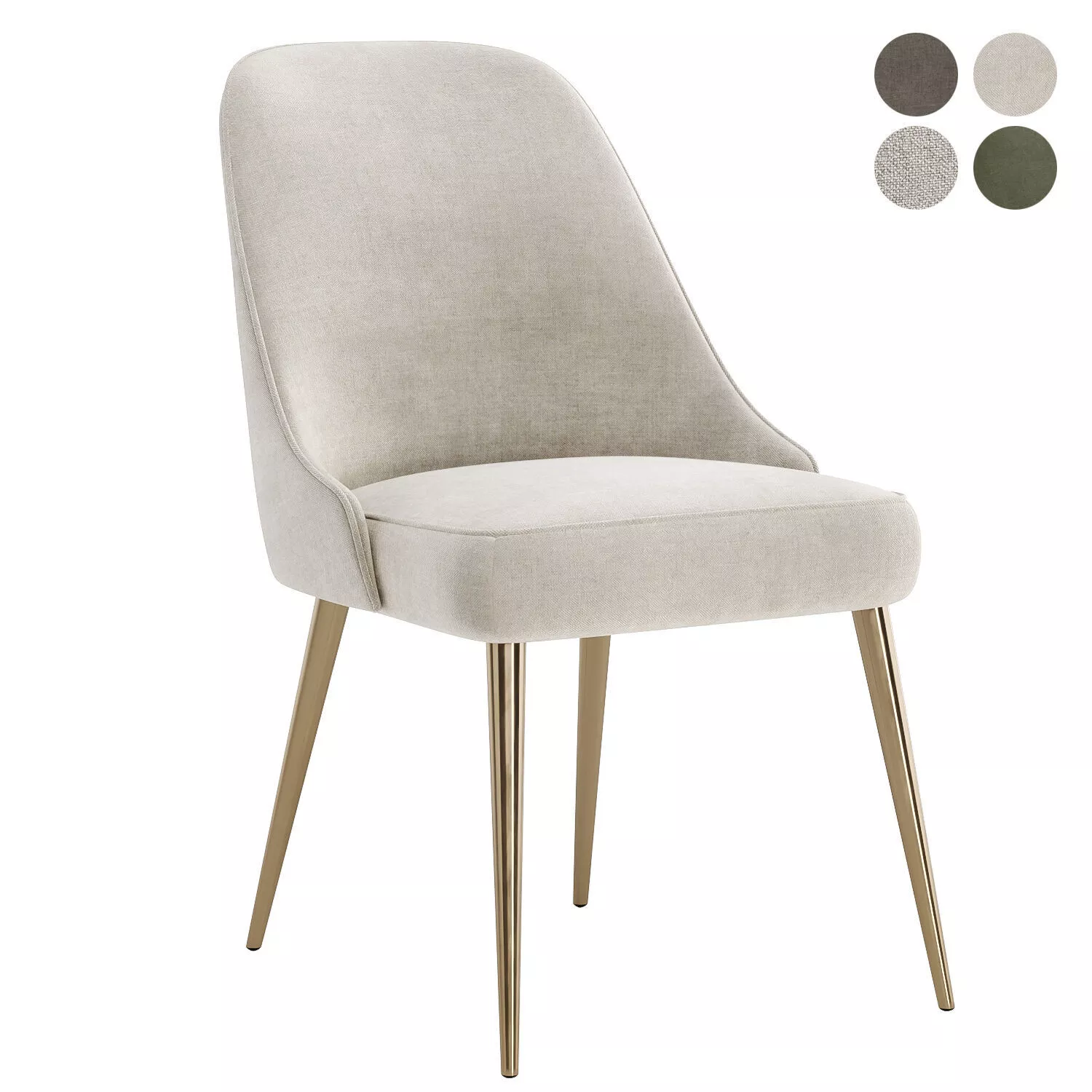 century dining chair with metal legs 3D model