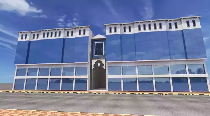 COMMERCIAL BUILDING - 5541 Low-poly 3D model