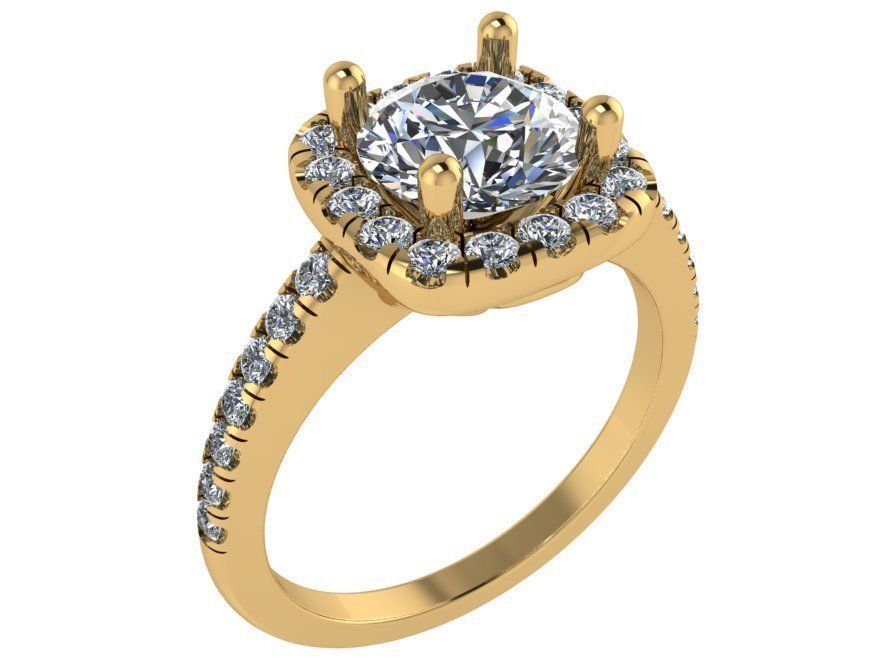 Round dimaond ring 2832 3D print model 3D print model_1