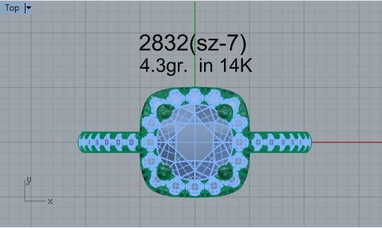 Round dimaond ring 2832 3D print model 3D print model_4