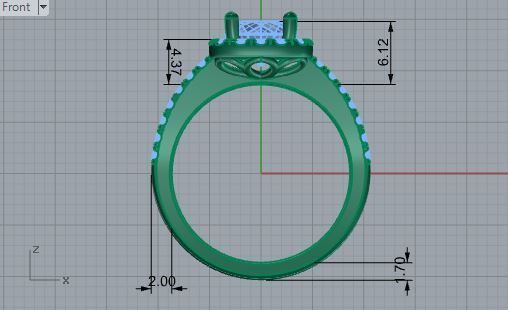 Round dimaond ring 2832 3D print model 3D print model_5