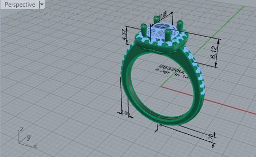Round dimaond ring 2832 3D print model 3D print model_7