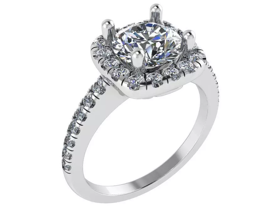 Round dimaond ring 2832 3D print model 3D print model_0