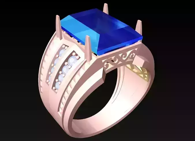 Rectangular Stone Rings - Mens Rings - N6473