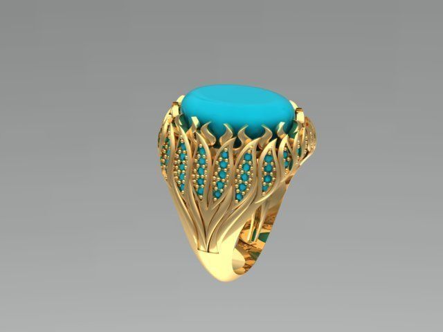 men oval ring 3D model_1