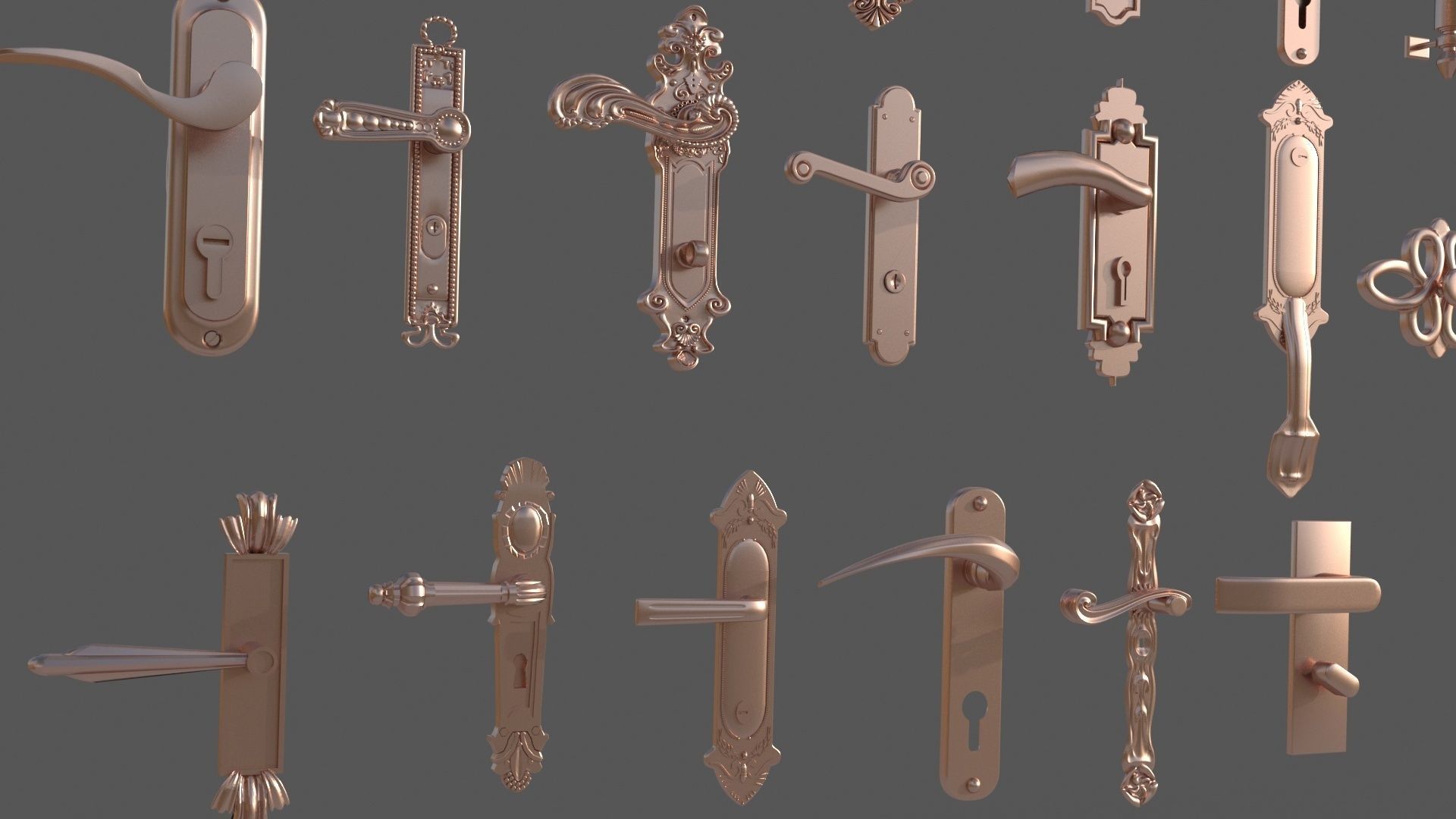 Door handles 3D model_4