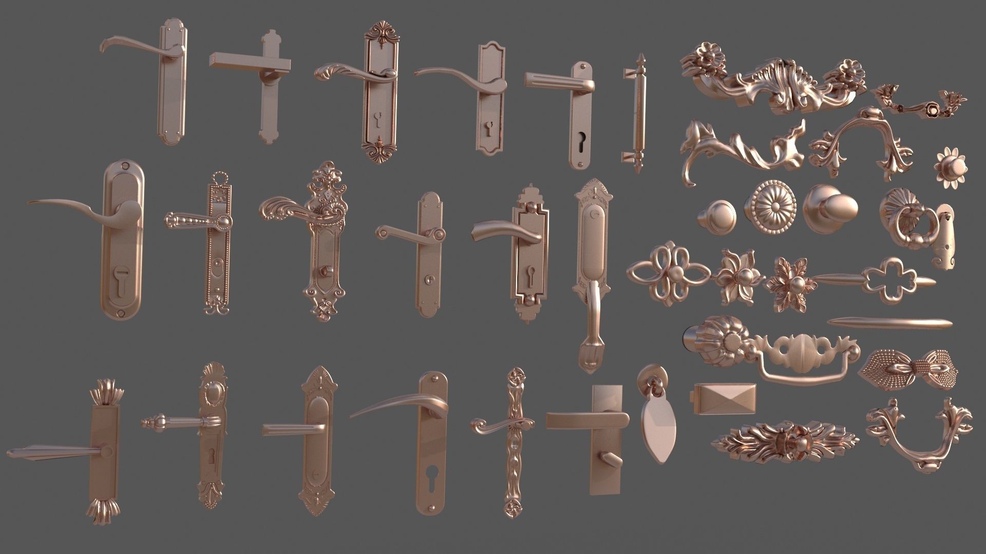 Door handles 3D model_2
