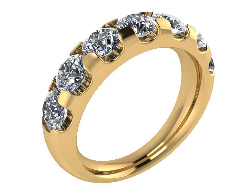 7-Stone diamond ring 2834 3D print model 3D print model_1
