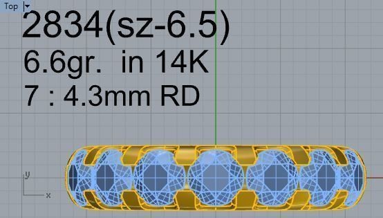 7-Stone diamond ring 2834 3D print model 3D print model_4