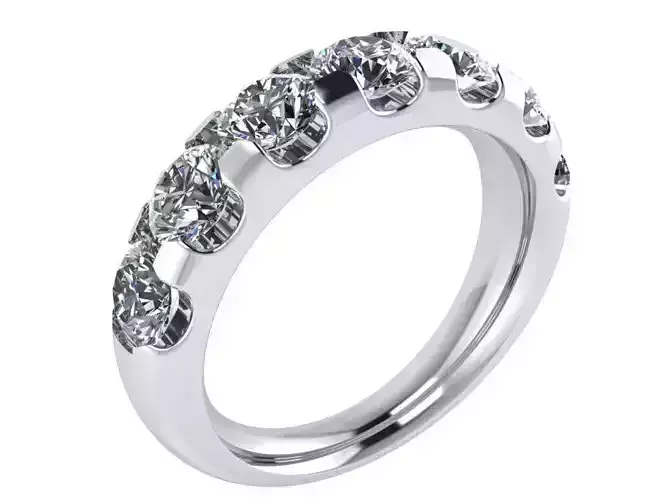 7-Stone diamond ring 2834 3D print model 