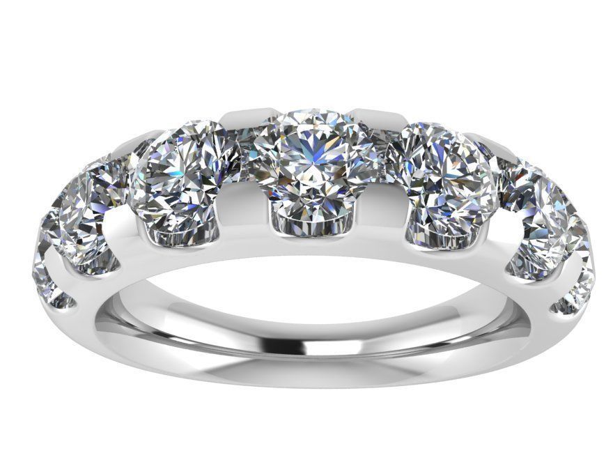 7-Stone diamond ring 2834 3D print model 3D print model_2