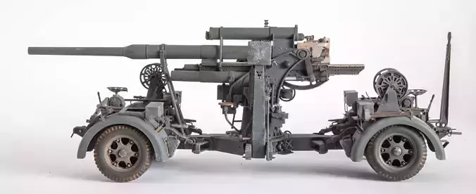 Flak 36 German anti-aircraft platform 3D print model