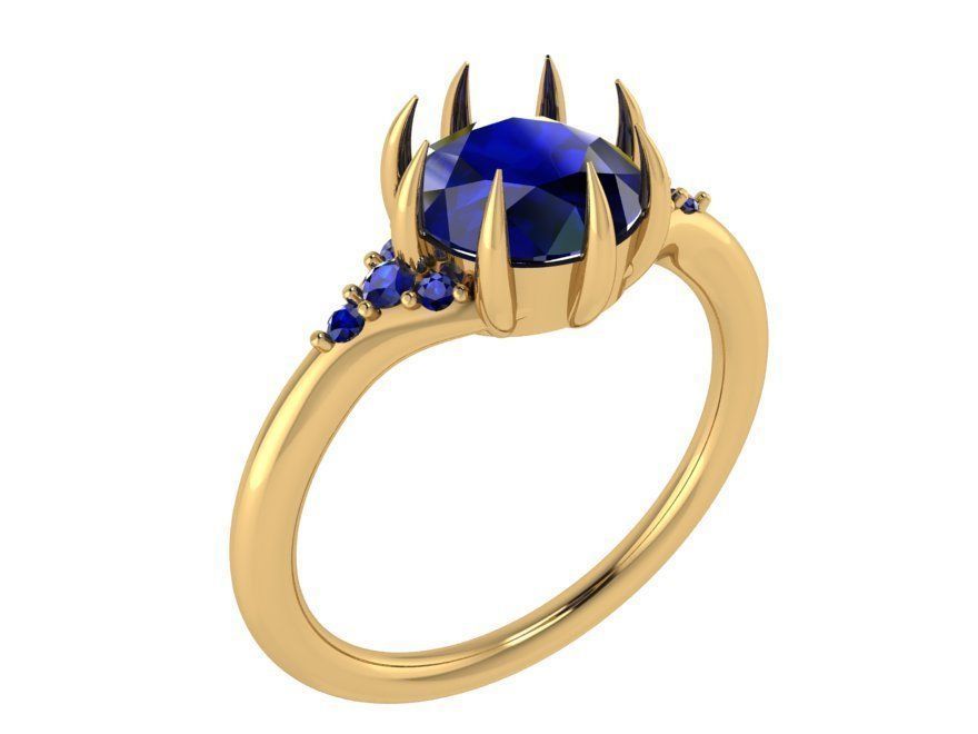 Gallant Blue Diamond ring 2837 3D print model 3D print model_1