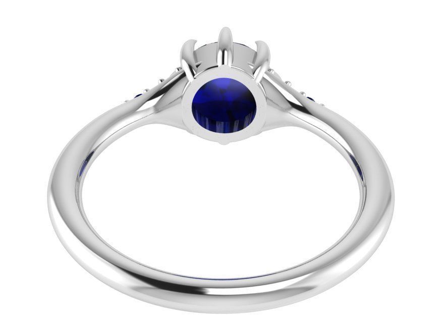 Gallant Blue Diamond ring 2837 3D print model 3D print model_3